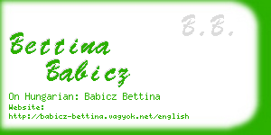 bettina babicz business card